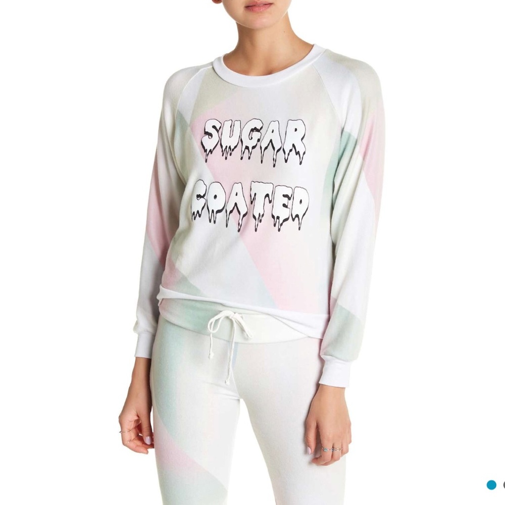 Wildfox Sugar Coated Graphic Sweatshirt Sweater New